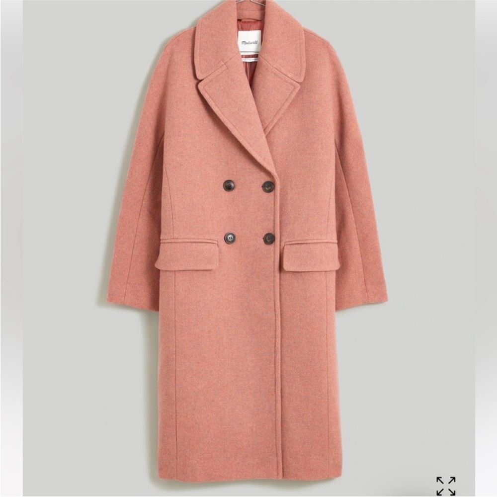 Women's Pink Double-Breasted Coat